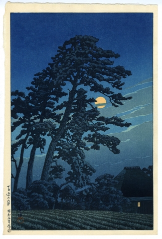 <span class="tw-text-xs tw-font-semibold">川瀬巴水</span><span class="tw-text-sm tw-font-semibold">「東京二十景 馬込の月」</span>