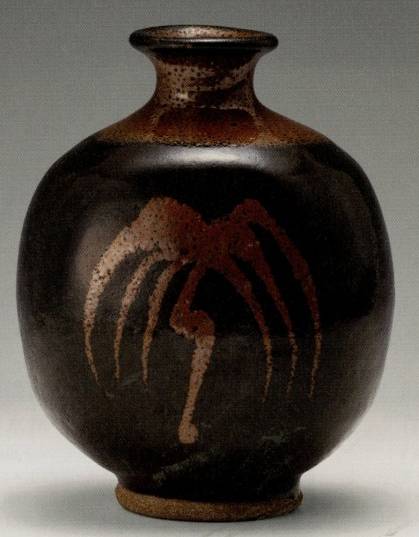 バーナードリーチ「天目釉花瓶」