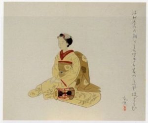 土田麦僊［黄蜀葵］ 複製画額装