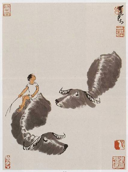 <span class="tw-text-xs tw-font-semibold">李可染</span><span class="tw-text-sm tw-font-semibold">「牧童図」</span>