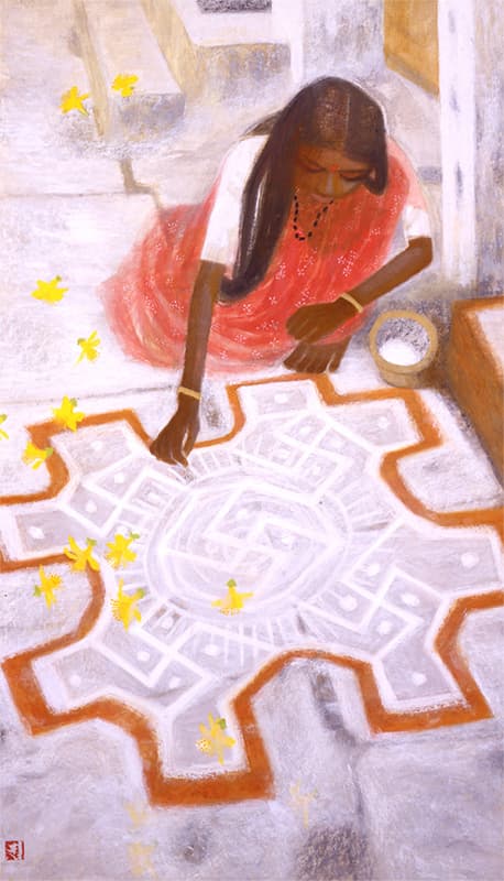 秋野不矩_朝の祈り