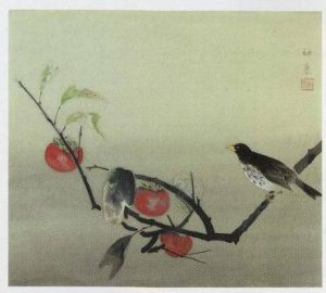徳岡神泉／文化勲章受章「花鳥画」絹本 額装 絵画 絵画
