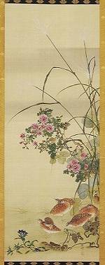 <span class="tw-text-xs tw-font-semibold">岡本秋暉</span><span class="tw-text-sm tw-font-semibold">「秋草鶉図」</span>