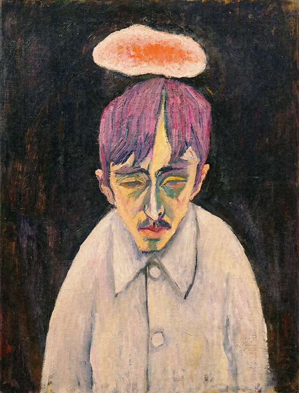 萬鉄五郎_雲のある自画像