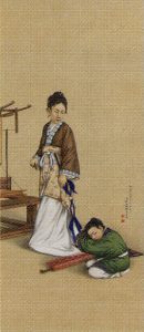 五姓田芳柳「孟母断機図」
