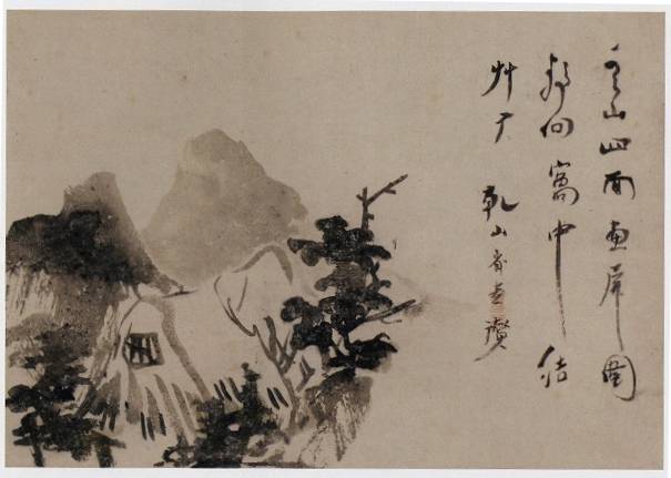 尾形乾山「水墨山水画賛幅」