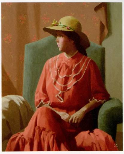 中村清治「赤い服を着た婦人」