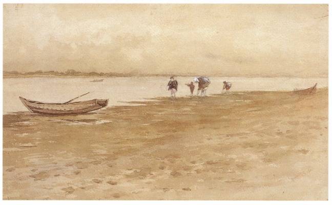 <span class="tw-text-xs tw-font-semibold">浅井忠</span><span class="tw-text-sm tw-font-semibold">「干潮海浜」</span>