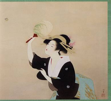 上村松園「蛍狩り」