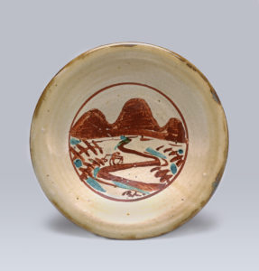 バーナード・リーチ「赤絵鉢」