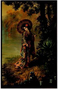 ラグーザ玉「傘をさす貴婦人」