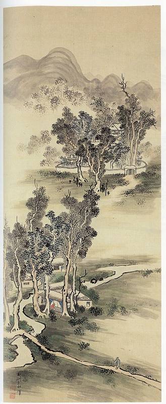 <span class="tw-text-xs tw-font-semibold">桑山玉洲</span><span class="tw-text-sm tw-font-semibold">「訪友山水図」</span>