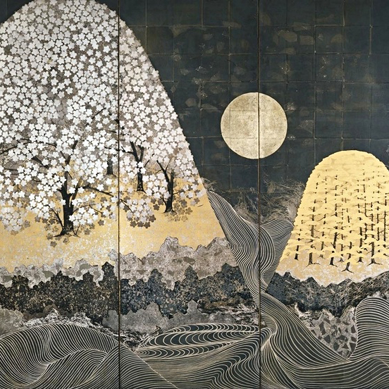 加山又造「春秋波濤」(部分)