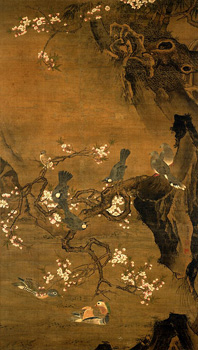 呂紀「四季花鳥図」（東京国立博物館）