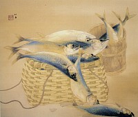 <span class="tw-text-xs tw-font-semibold">竹内栖鳳</span><span class="tw-text-sm tw-font-semibold">「鯖」</span>