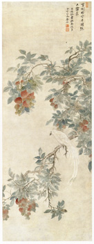 <span class="tw-text-xs tw-font-semibold">惲寿平（惲格）</span><span class="tw-text-sm tw-font-semibold">「荔子綬帯図」</span>