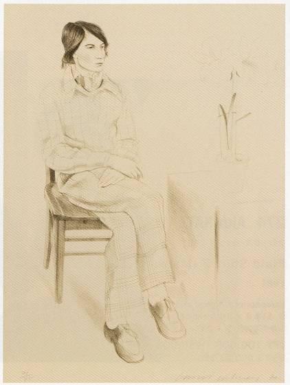 <span class="tw-text-xs tw-font-semibold">デイヴィッド・ホックニー</span><span class="tw-text-sm tw-font-semibold">「Eve Marie（M.C.A.T.156)」</span>