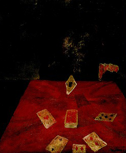 <span class="tw-text-xs tw-font-semibold">鴨居玲</span><span class="tw-text-sm tw-font-semibold">「カルタ」</span>