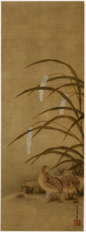 <span class="tw-text-xs tw-font-semibold">土佐光起</span><span class="tw-text-sm tw-font-semibold">「双鶉図」</span>