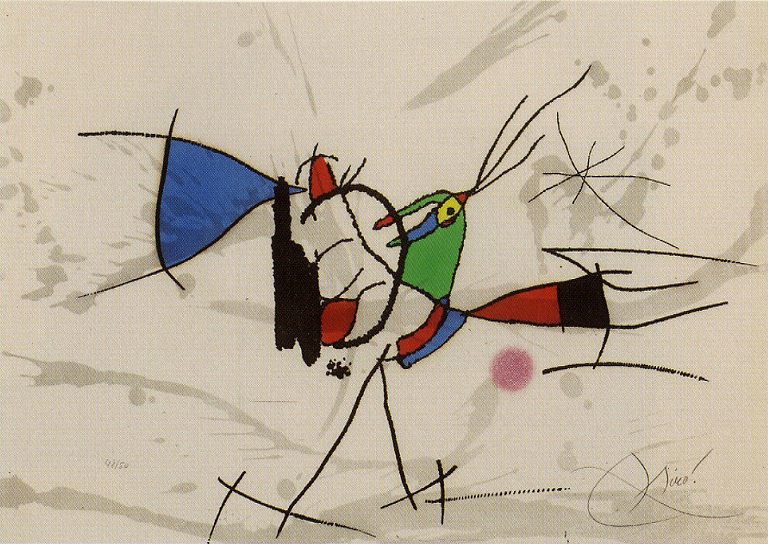 <span class="tw-text-xs tw-font-semibold">ジョアン・ミロ</span><span class="tw-text-sm tw-font-semibold">「Le cri du coq de bruyere」</span>