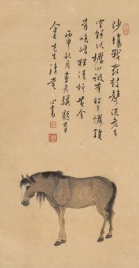 溥儒「立馬(丙申（1956年）作)」