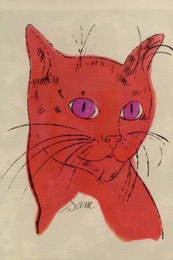 <span class="tw-text-xs tw-font-semibold">アンディ・ウォーホル</span><span class="tw-text-sm tw-font-semibold">「『サムという名の猫と一匹の青い猫』より」</span>