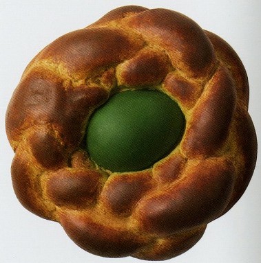 <span class="tw-text-xs tw-font-semibold">ジェフ・クーンズ</span><span class="tw-text-sm tw-font-semibold">「BREAD with Egg(GREEN)」</span>