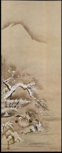 渡辺始興「雪中鴛鴦図」
