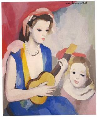 マリー・ローランサン「ギターを持つ女と子供」