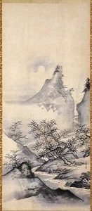 久隅守景「山月対坐図」