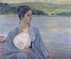 <span class="tw-text-xs tw-font-semibold">黒田清輝</span><span class="tw-text-sm tw-font-semibold">「湖畔」</span>