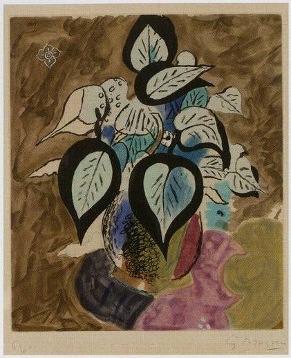 <span class="tw-text-xs tw-font-semibold">ジョルジュ・ブラック</span><span class="tw-text-sm tw-font-semibold">「Les Fleurs」</span>