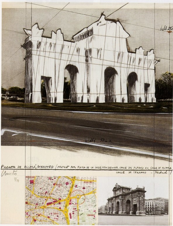 クリスト「Puerta De Alcala,Wrapped,Project for Madrid」