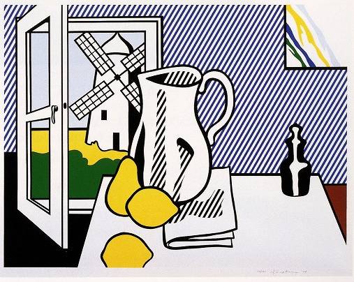 <span class="tw-text-xs tw-font-semibold">ロイ・リキテンスタイン</span><span class="tw-text-sm tw-font-semibold">「Still life with windmill」</span>