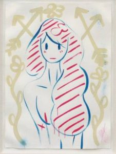 天野タケル】額装済み 女性と猫の版画 アート作品【正規品】