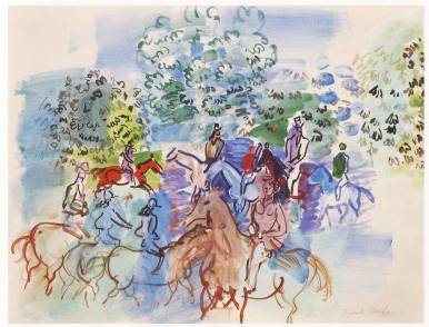 <span class="tw-text-xs tw-font-semibold">ラウル・デュフィ</span><span class="tw-text-sm tw-font-semibold">「Cavaliers sous bois」</span>