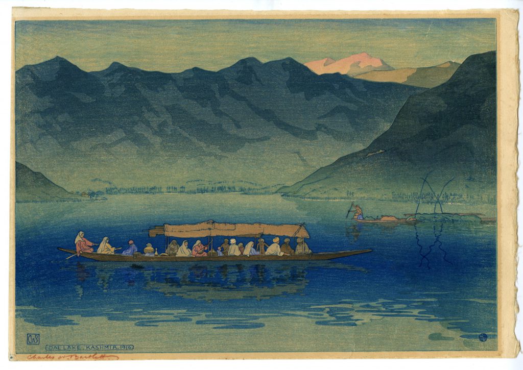 チャールズ・バートレット「カシミール、ダル湖遊覧船」