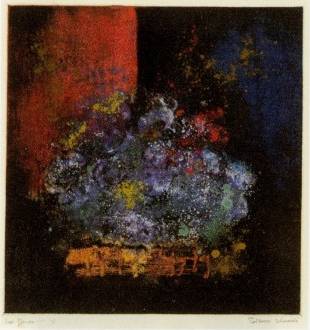 <span class="tw-text-xs tw-font-semibold">駒井哲郎</span><span class="tw-text-sm tw-font-semibold">「Les fleurs...」</span>