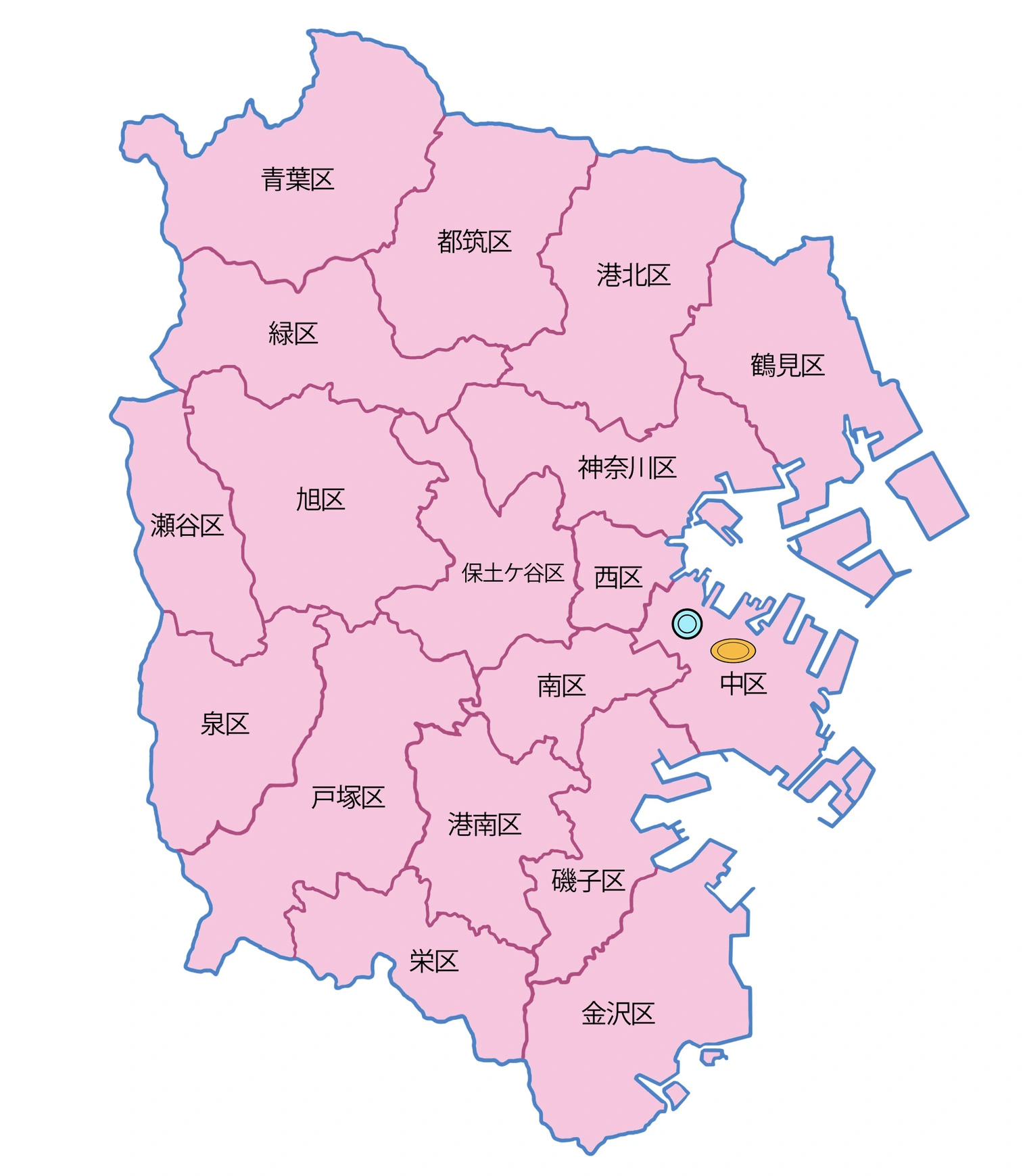 横浜市の地図